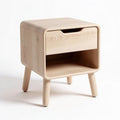 Houten nachttkast met lade en open vak 40 x 40 x 45cm naturel hout