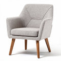 Lichte stof fauteuil met houten poten en moderne vormgeving 75 x 75 x 85cm