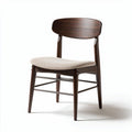 Eenvoudige houten stoel met gestoffeerde zitting en rugleuning 40 x 45 x 80cm