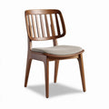 Houten stoel met stoffen zitting en leuning afmetingen 45 x 45 x 85cm