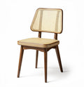 Houten stoel met rotan zitting en rugleuning 45 x 45 x 85cm