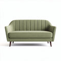 groene stoffen loveseat met gestikte rugleuning 150 x 80 x 75cm